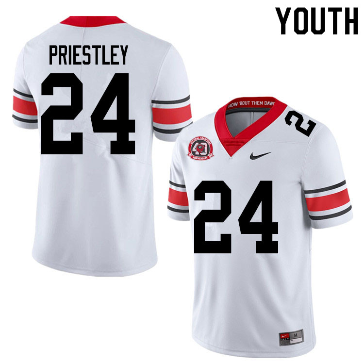 2020 Youth #24 Nathan Priestley Georgia Bulldogs 1980 National Champions 40th Anniversary College Fo